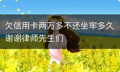 欠信用卡两万多不还坐牢多久谢谢律师先生们