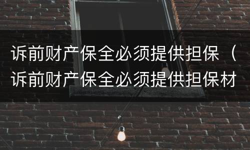 诉前财产保全必须提供担保（诉前财产保全必须提供担保材料吗）