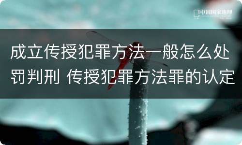 成立传授犯罪方法一般怎么处罚判刑 传授犯罪方法罪的认定