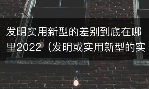 发明实用新型的差别到底在哪里2022（发明或实用新型的实用性）