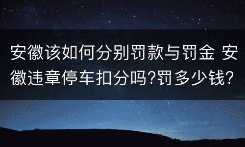 安徽该如何分别罚款与罚金 安徽违章停车扣分吗?罚多少钱?