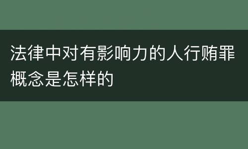 法律中对有影响力的人行贿罪概念是怎样的