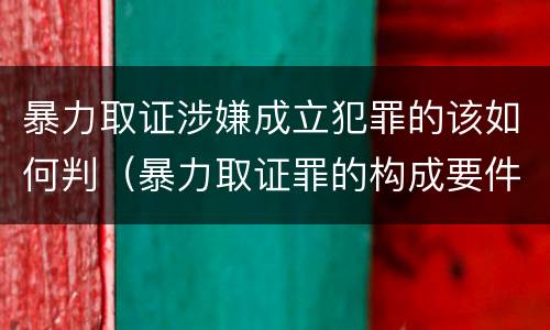 暴力取证涉嫌成立犯罪的该如何判（暴力取证罪的构成要件）