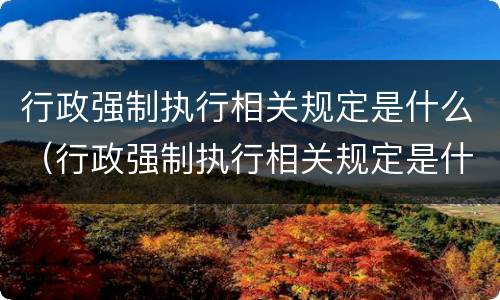 行政强制执行相关规定是什么（行政强制执行相关规定是什么时候实施）