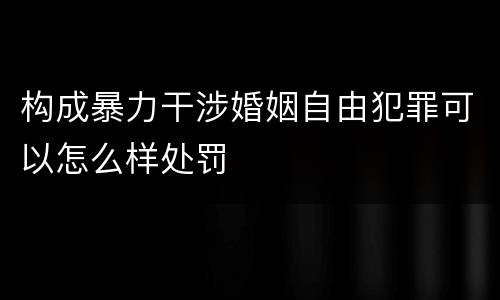 构成暴力干涉婚姻自由犯罪可以怎么样处罚