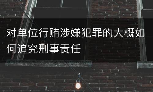 对单位行贿涉嫌犯罪的大概如何追究刑事责任