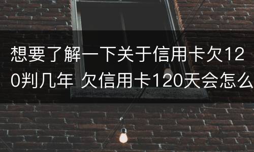 想要了解一下关于信用卡欠120判几年 欠信用卡120天会怎么样