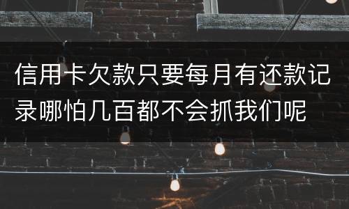 信用卡欠款只要每月有还款记录哪怕几百都不会抓我们呢