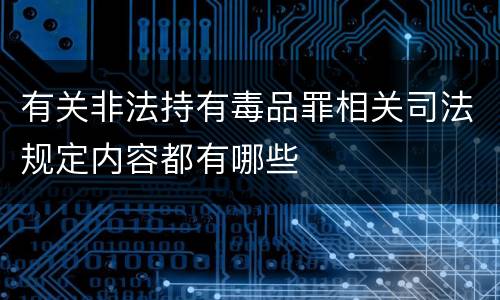 有关非法持有毒品罪相关司法规定内容都有哪些