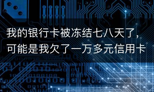 我的银行卡被冻结七八天了，可能是我欠了一万多元信用卡的钱吧