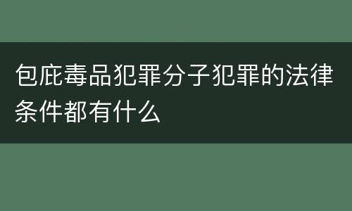 包庇毒品犯罪分子犯罪的法律条件都有什么