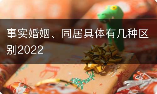 事实婚姻、同居具体有几种区别2022