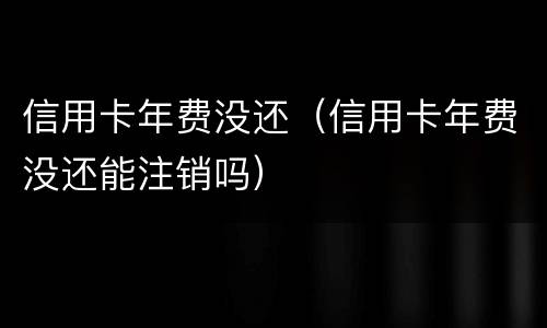 信用卡年费没还（信用卡年费没还能注销吗）