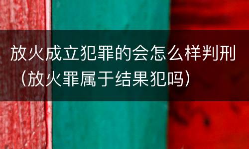 放火成立犯罪的会怎么样判刑（放火罪属于结果犯吗）