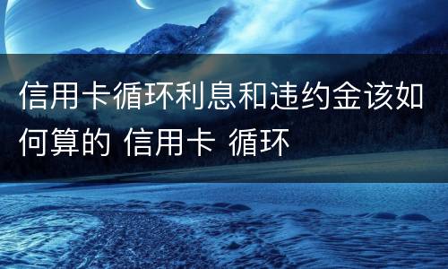 信用卡循环利息和违约金该如何算的 信用卡 循环