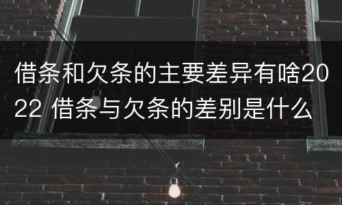 借条和欠条的主要差异有啥2022 借条与欠条的差别是什么