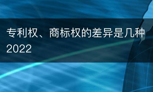 专利权、商标权的差异是几种2022