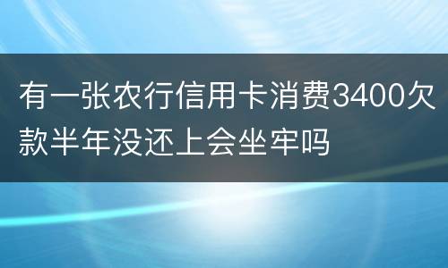 有一张农行信用卡消费3400欠款半年没还上会坐牢吗