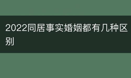 2022同居事实婚姻都有几种区别