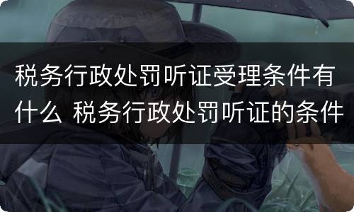 税务行政处罚听证受理条件有什么 税务行政处罚听证的条件