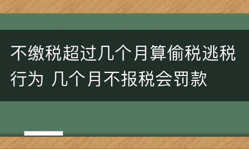 不缴税超过几个月算偷税逃税行为 几个月不报税会罚款