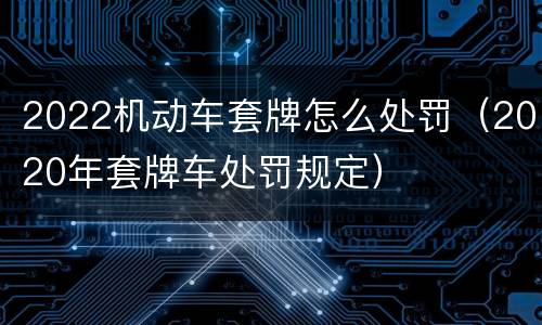 2022机动车套牌怎么处罚（2020年套牌车处罚规定）