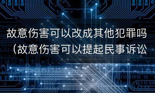 故意伤害可以改成其他犯罪吗（故意伤害可以提起民事诉讼吗）