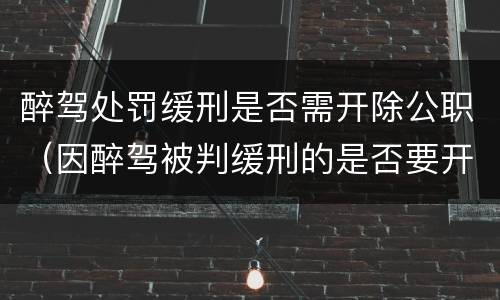 醉驾处罚缓刑是否需开除公职（因醉驾被判缓刑的是否要开除党籍）