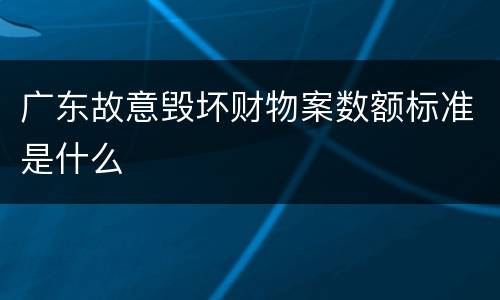 广东故意毁坏财物案数额标准是什么