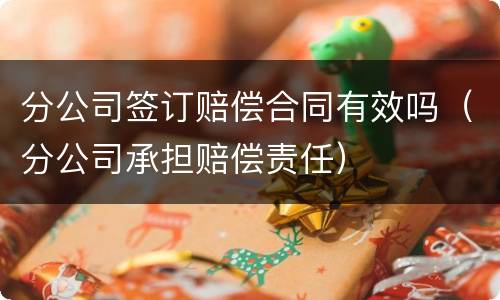 分公司签订赔偿合同有效吗（分公司承担赔偿责任）