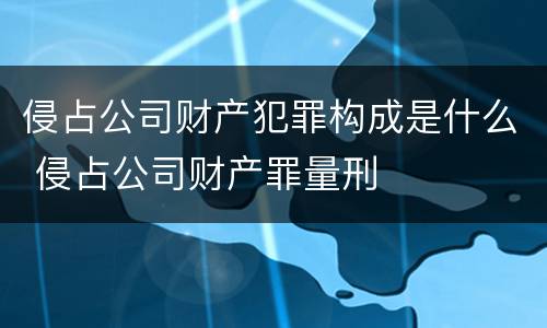 侵占公司财产犯罪构成是什么 侵占公司财产罪量刑