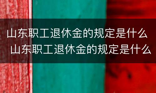 山东职工退休金的规定是什么 山东职工退休金的规定是什么呢