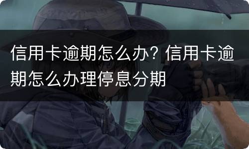 信用卡逾期怎么办? 信用卡逾期怎么办理停息分期