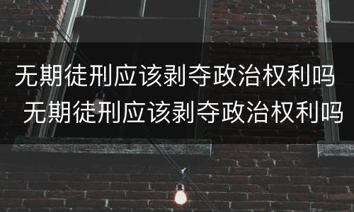 无期徒刑应该剥夺政治权利吗 无期徒刑应该剥夺政治权利吗对吗