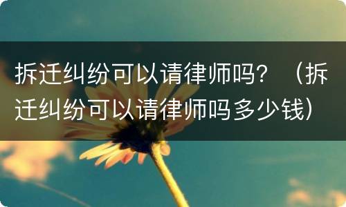 拆迁纠纷可以请律师吗？（拆迁纠纷可以请律师吗多少钱）