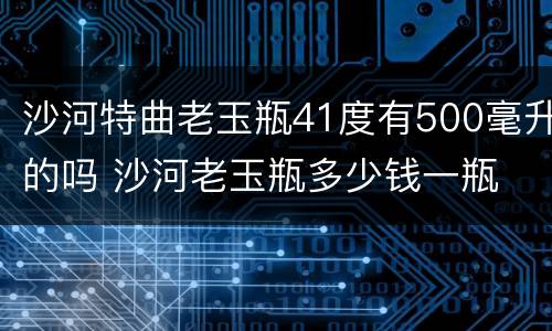 沙河特曲老玉瓶41度有500毫升的吗 沙河老玉瓶多少钱一瓶