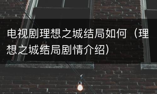 电视剧理想之城结局如何（理想之城结局剧情介绍）