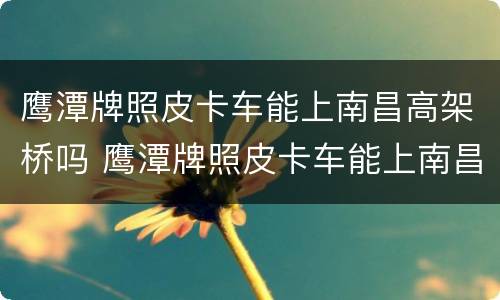 鹰潭牌照皮卡车能上南昌高架桥吗 鹰潭牌照皮卡车能上南昌高架桥吗限行吗