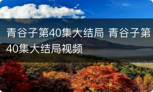 青谷子第40集大结局 青谷子第40集大结局视频