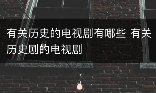 有关历史的电视剧有哪些 有关历史剧的电视剧