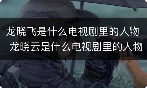 龙晓飞是什么电视剧里的人物 龙晓云是什么电视剧里的人物