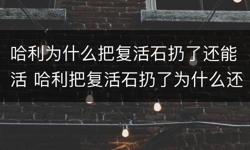 哈利为什么把复活石扔了还能活 哈利把复活石扔了为什么还能复活