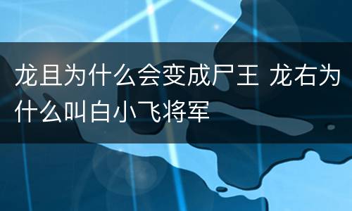 龙且为什么会变成尸王 龙右为什么叫白小飞将军