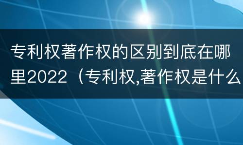 专利权著作权的区别到底在哪里2022（专利权,著作权是什么）