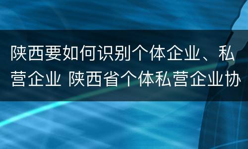 陕西要如何识别个体企业、私营企业 陕西省个体私营企业协会