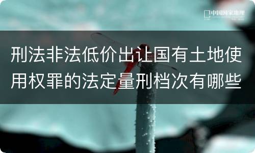 刑法非法低价出让国有土地使用权罪的法定量刑档次有哪些