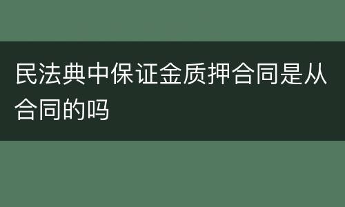 民法典中保证金质押合同是从合同的吗