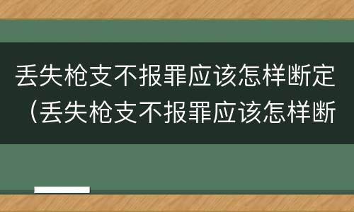 丢失枪支不报罪应该怎样断定（丢失枪支不报罪应该怎样断定责任）