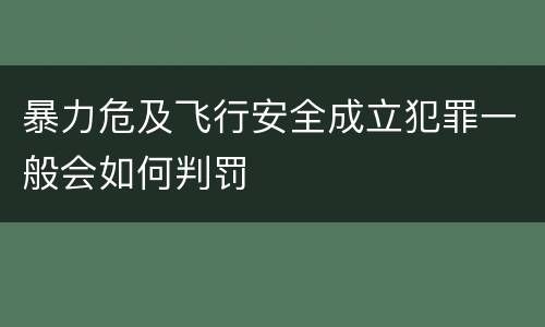 暴力危及飞行安全成立犯罪一般会如何判罚