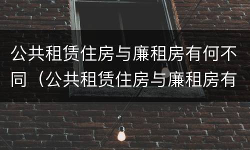 公共租赁住房与廉租房有何不同（公共租赁住房与廉租房有何不同呢）